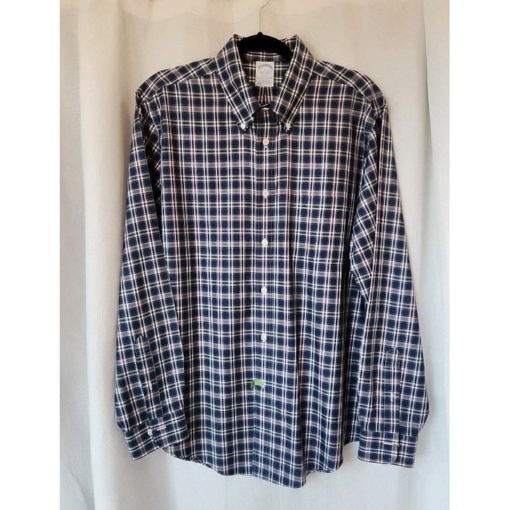 Brooks Brothers Regent Long Sleeve Non Iron 100%‎ Supima Cotton Button Up  Large